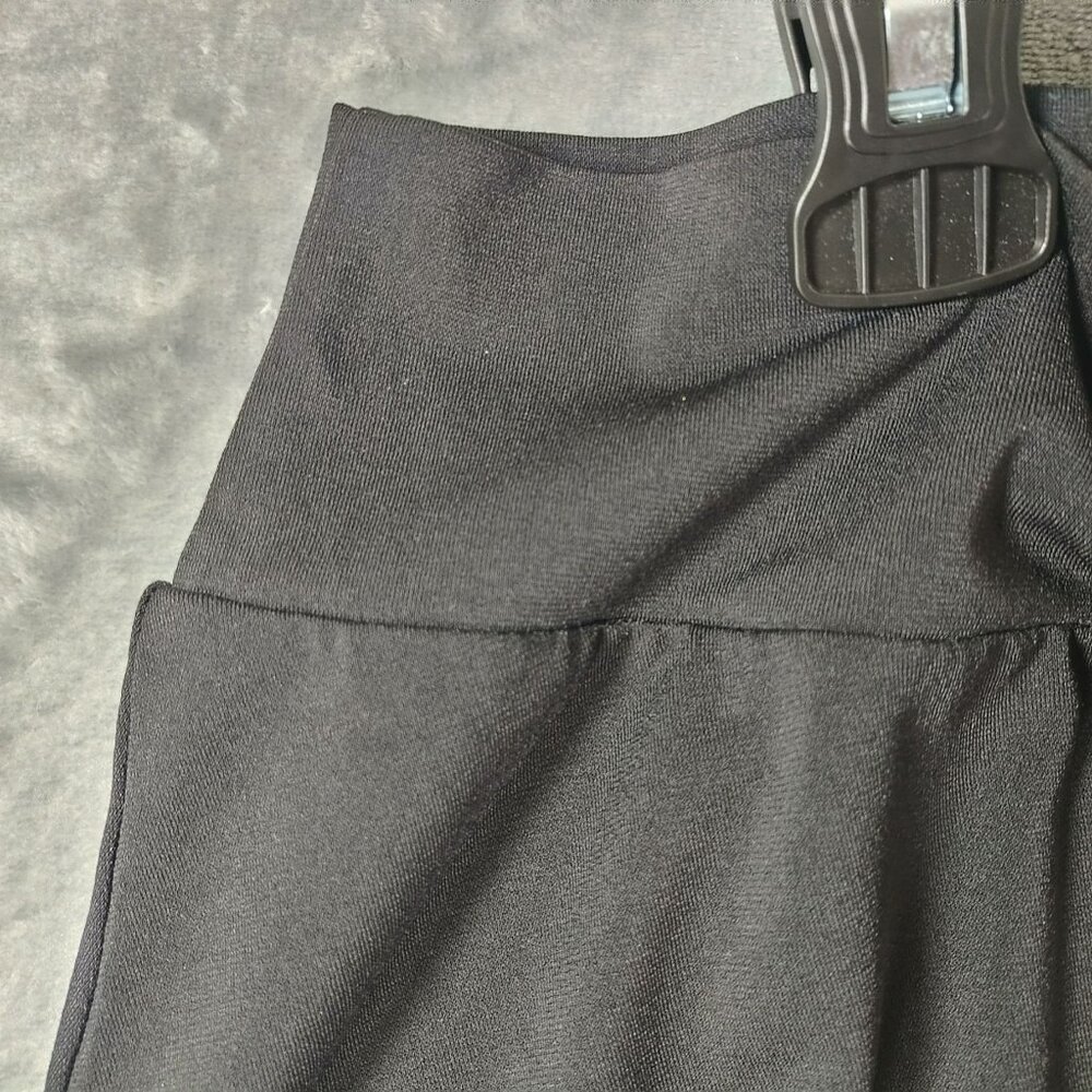 Cato Womens Black A Line Midi Skirt Size Large Stretch Knit Casual Work Travel - Picture 2 of 7